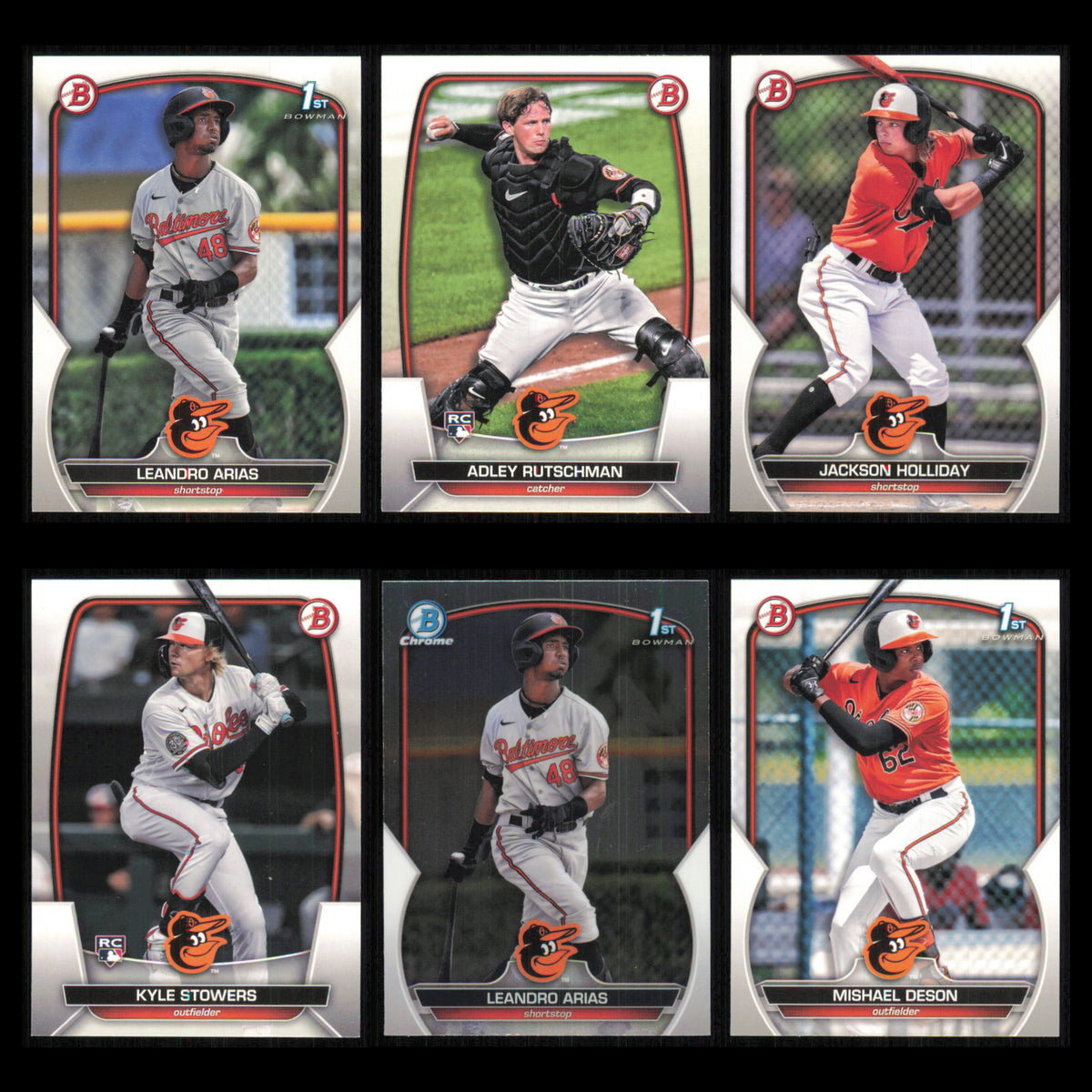 Baltimore Orioles Lot 6 Baseball Cards Bowman Prospects Leandro Arias NM MLB