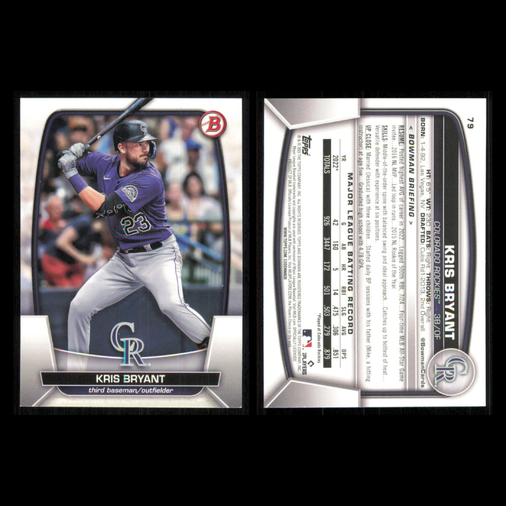 Colorado Rockies Lot 10 Baseball Cards Bowman Kris Bryant NM Baseball MLB
