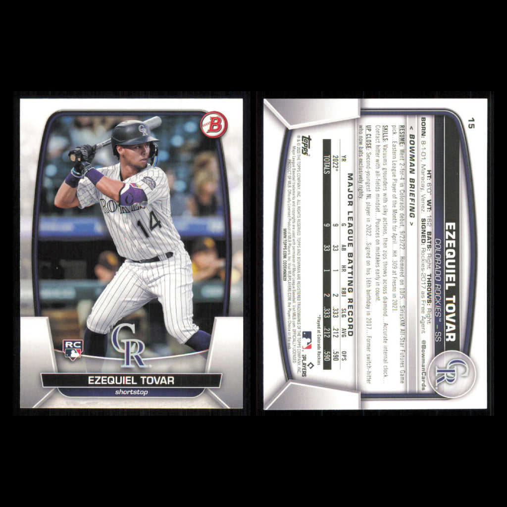 Colorado Rockies Lot 10 Baseball Cards Bowman Prospects Yanquiel Fernandez NM