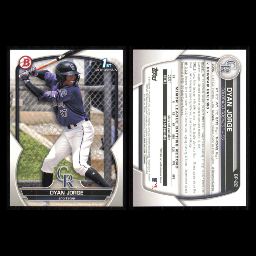 Colorado Rockies Lot 10 Baseball Cards Bowman Prospects Yanquiel Fernandez NM
