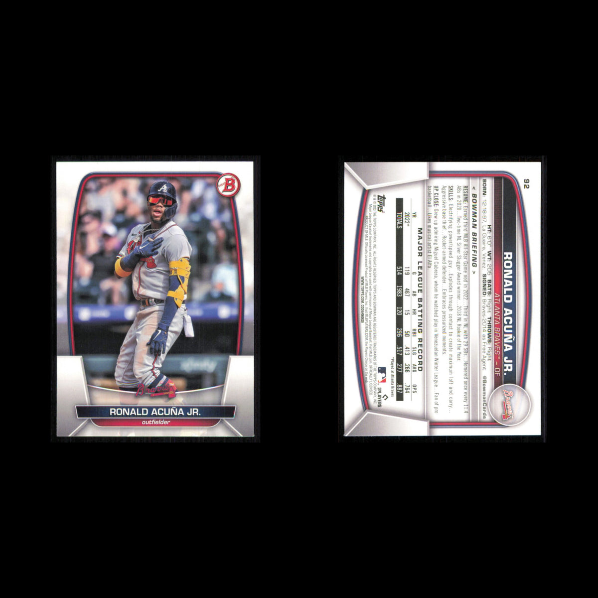 Atlanta Braves Lot 3 Baseball Cards Bowman Chrome Prospects Ambioris Tavarez NM