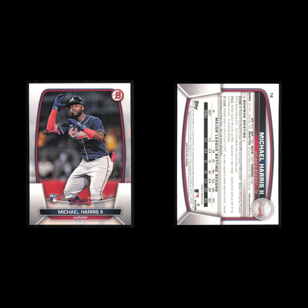 Atlanta Braves Lot 3 Baseball Cards Bowman Rookie of the Year Favorites NM MLB