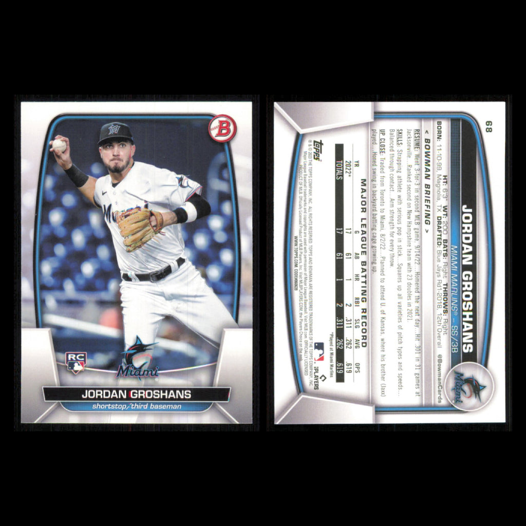 Miami Marlins Lot 11 Baseball Cards Bowman Prospects Kahlil Watson NM Baseball