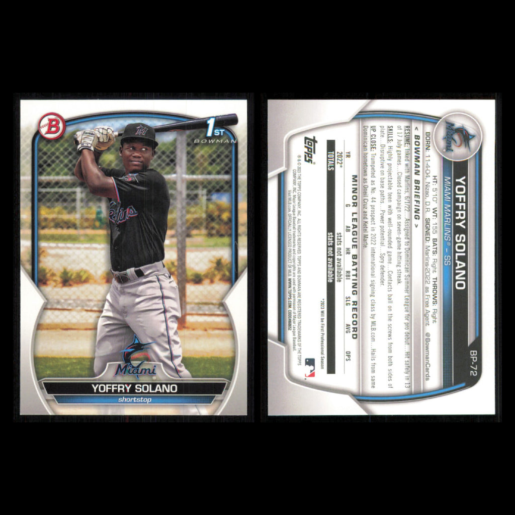 Miami Marlins Lot 11 Baseball Cards Bowman Prospects Kahlil Watson NM Baseball