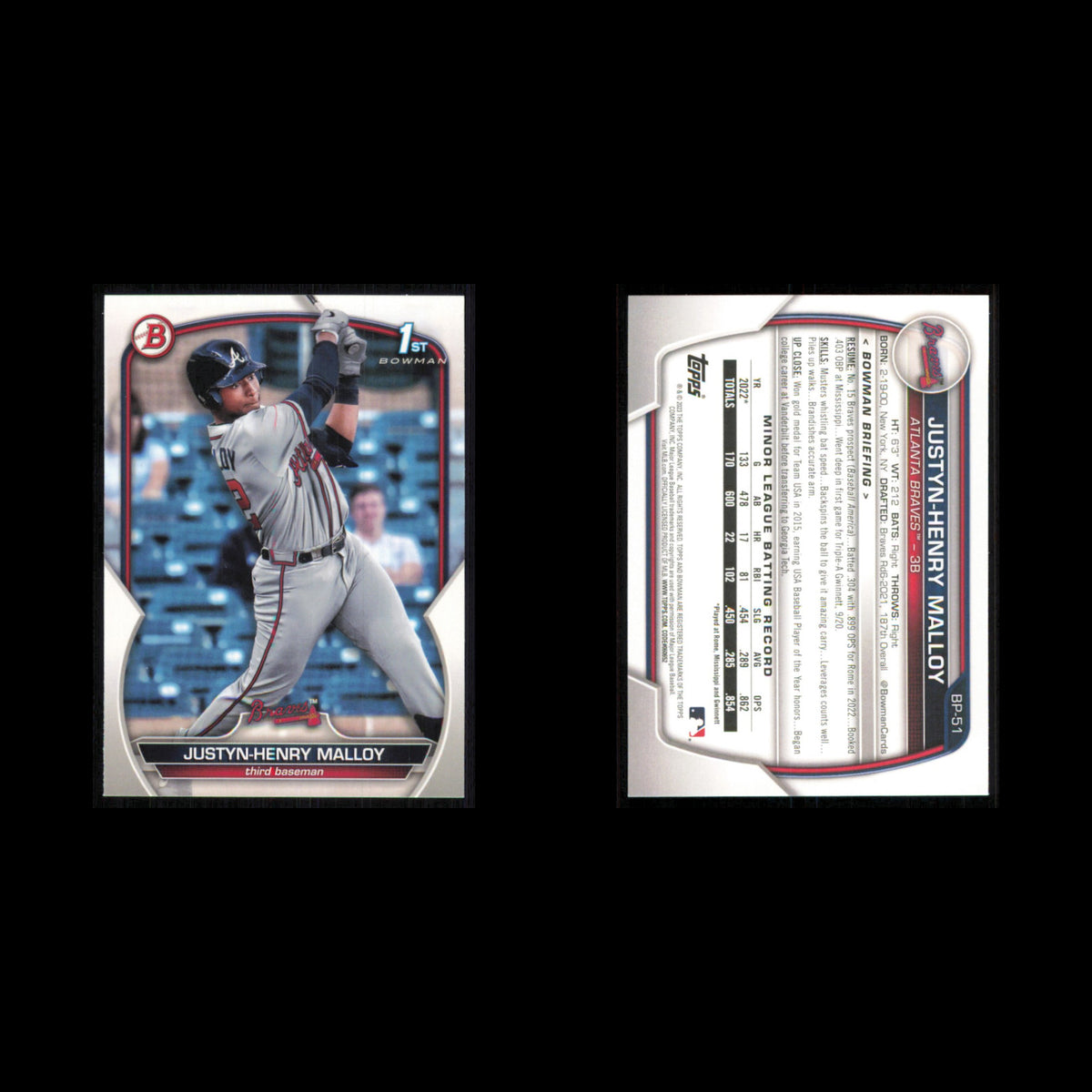 Atlanta Braves Lot 3 Baseball Cards Bowman Ronald Acuna Jr. NM Baseball MLB