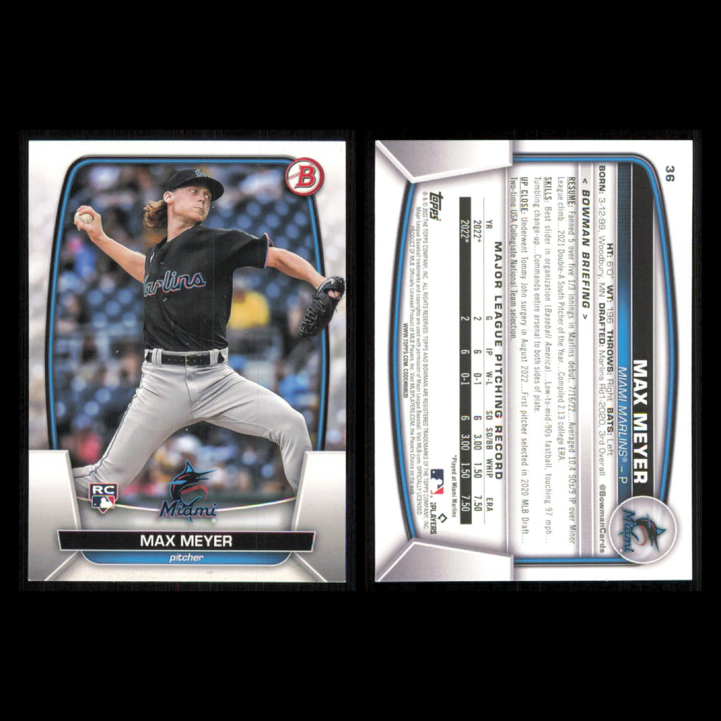 Miami Marlins Lot 11 Baseball Cards Bowman Jazz Chisholm Jr. NM Baseball MLB