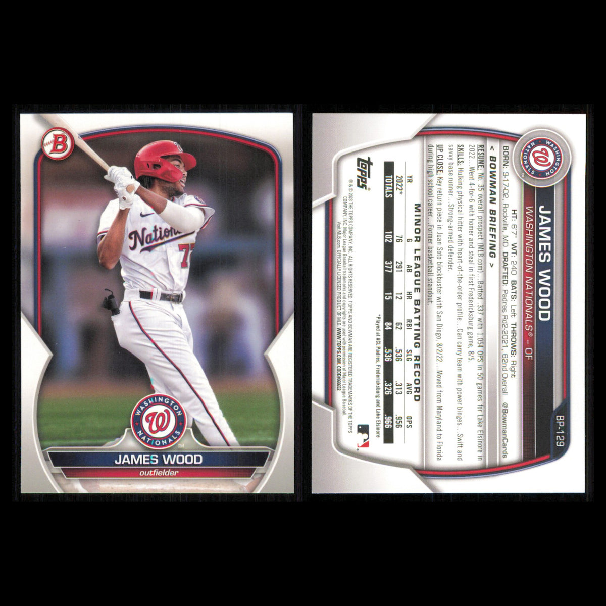 Washington Nationals Rookie Lot 5 Baseball Cards Bowman Cade Cavalli NM Baseball