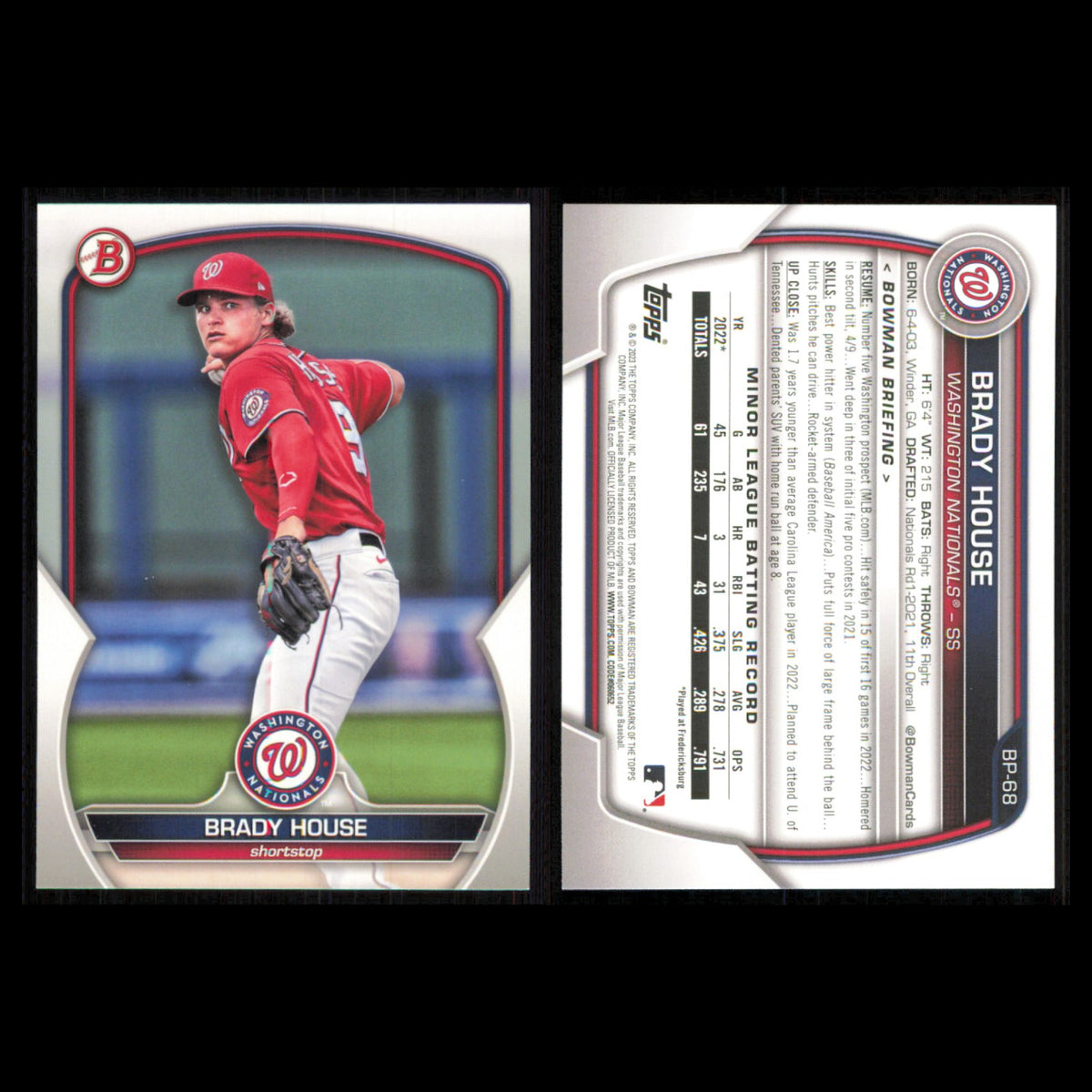 Washington Nationals Lot 5 Baseball Cards Bowman Scouts Top 100 NM Baseball MLB