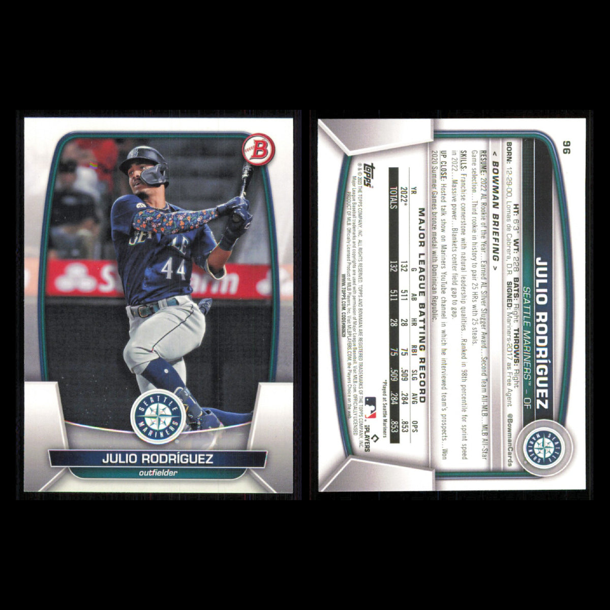 Seattle Mariners Lot 11 Baseball Cards Bowman Prospects Cole Young NM Baseball