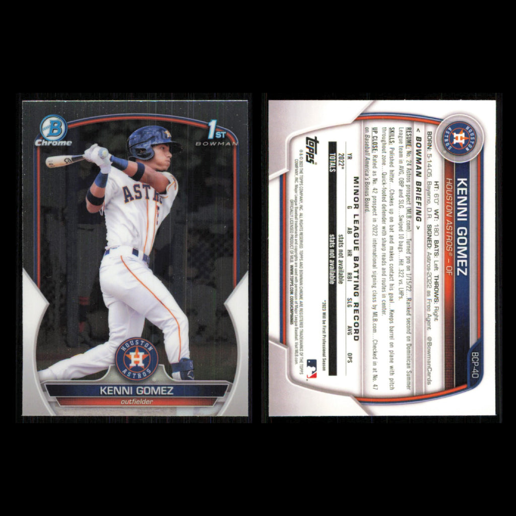 Houston Astros Lot 10 Baseball Cards Bowman Prospects Drew Gilbert NM Baseball