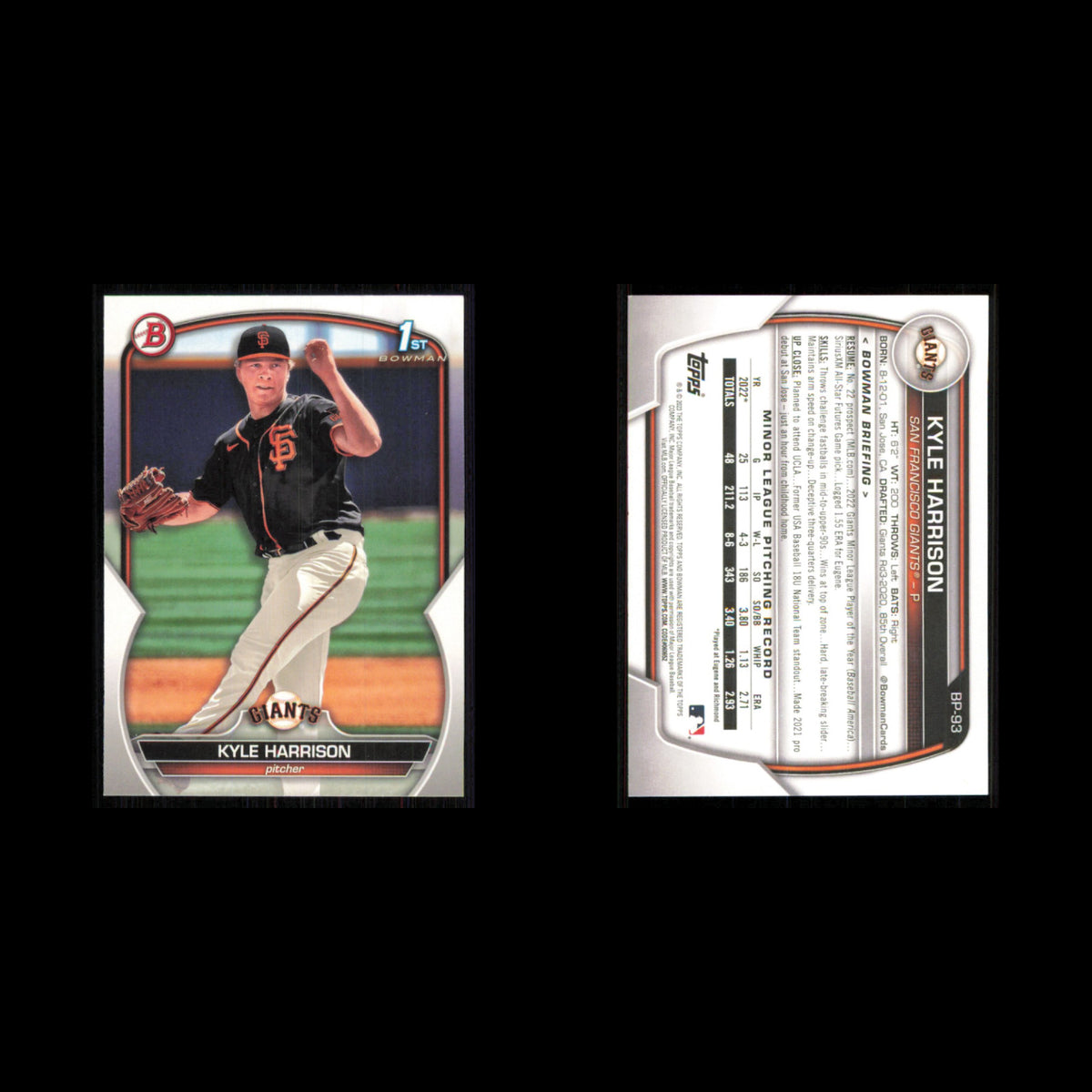 San Francisco Giants Lot 7 Baseball Cards Bowman Brandon Crawford NM Baseball