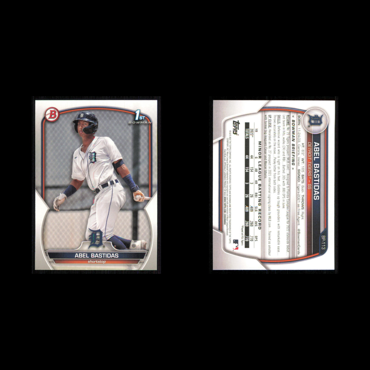 Detroit Tigers Lot 7 Baseball Cards Bowman Miguel Cabrera NM Baseball MLB