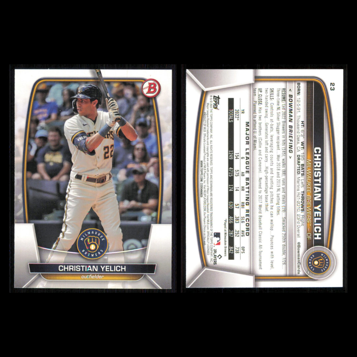 Milwaukee Brewers Lot 10 Baseball Cards Bowman Rookie of the Year Favorites NM