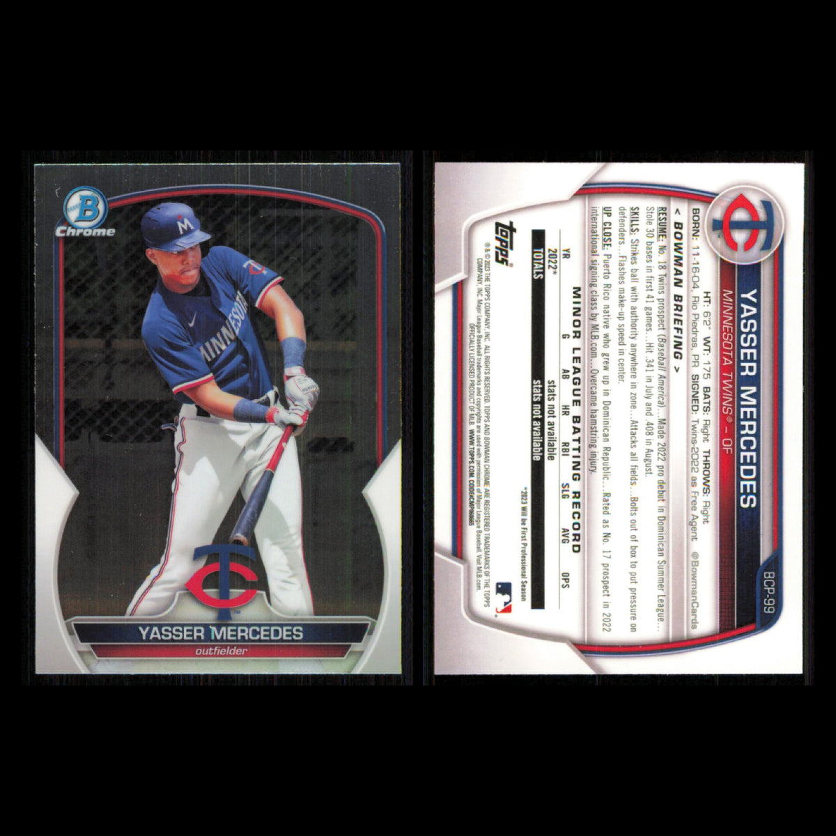 Minnesota Twins Lot 11 Baseball Cards Bowman Prospects Yilber Herrera NM MLB