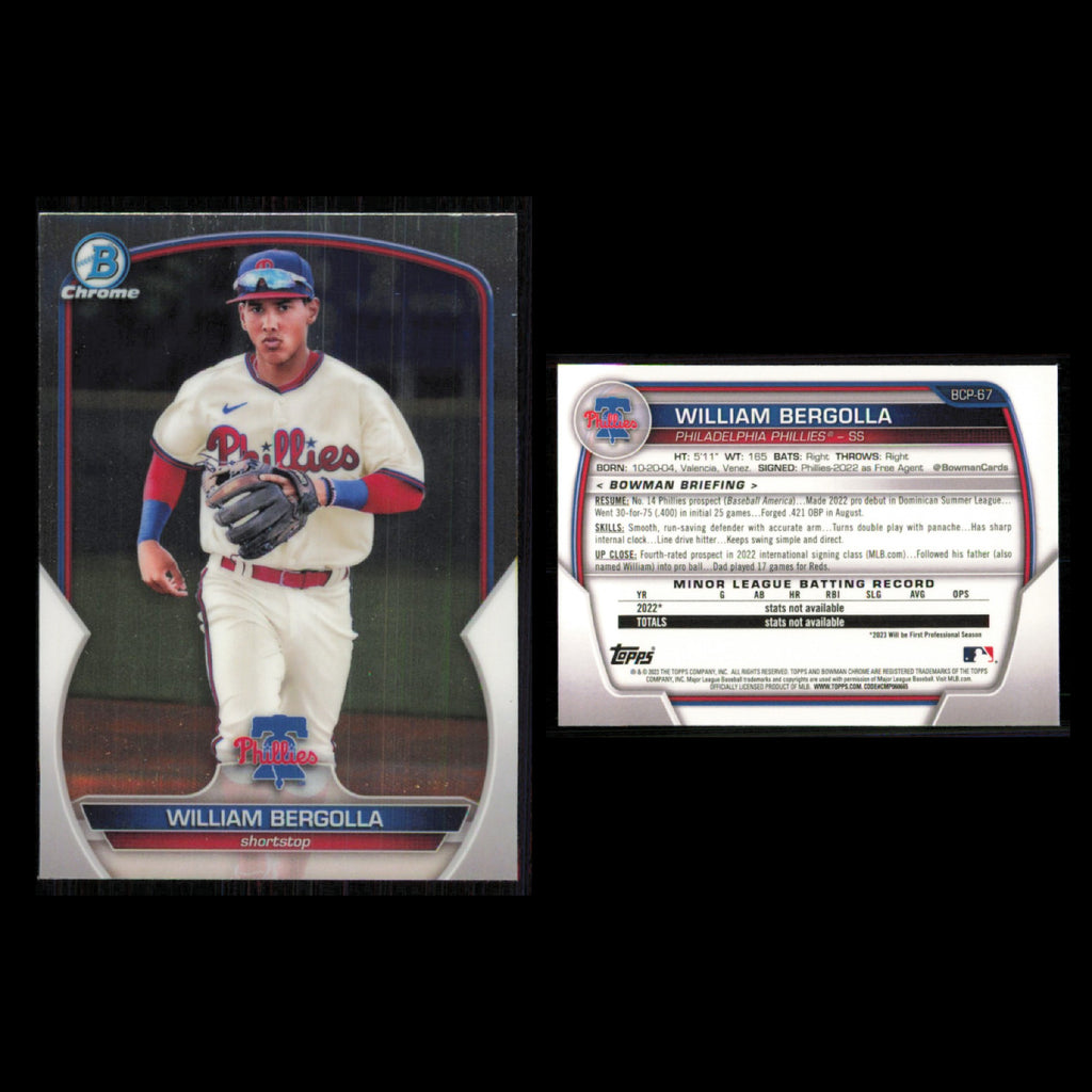 Philadelphia Phillies Lot 11 Baseball Cards Bowman Chrome Prospects NM Baseball