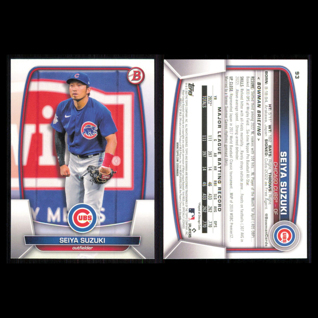Chicago Cubs Lot 6 Baseball Cards Bowman Seiya Suzuki NM Baseball MLB