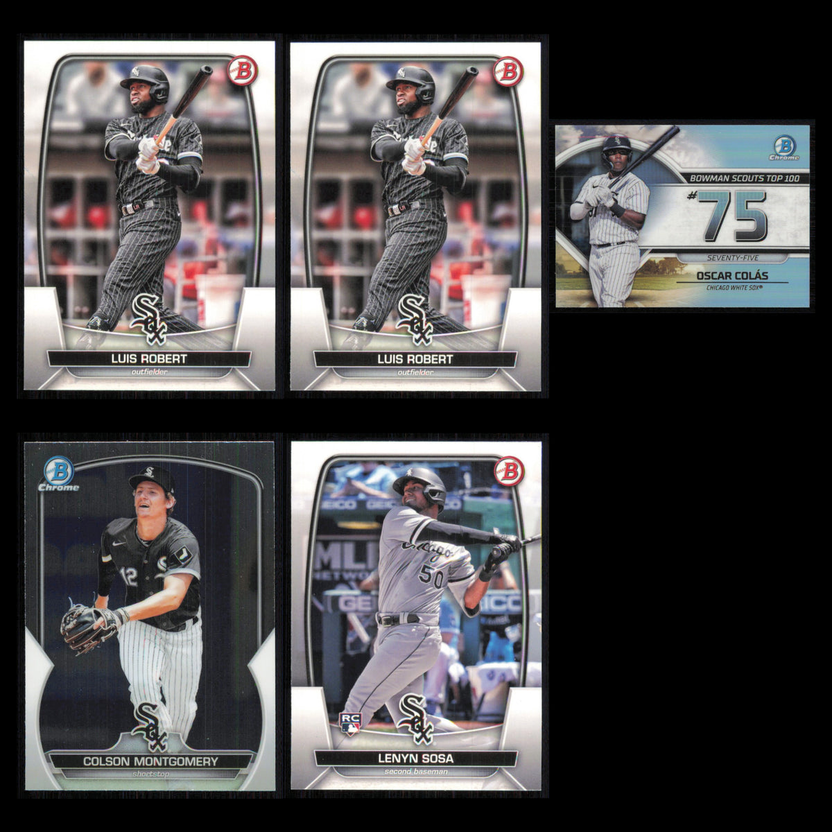 Luis Robert Lot 5 Baseball Cards 2023 Bowman Chicago White Sox Set Collection NM