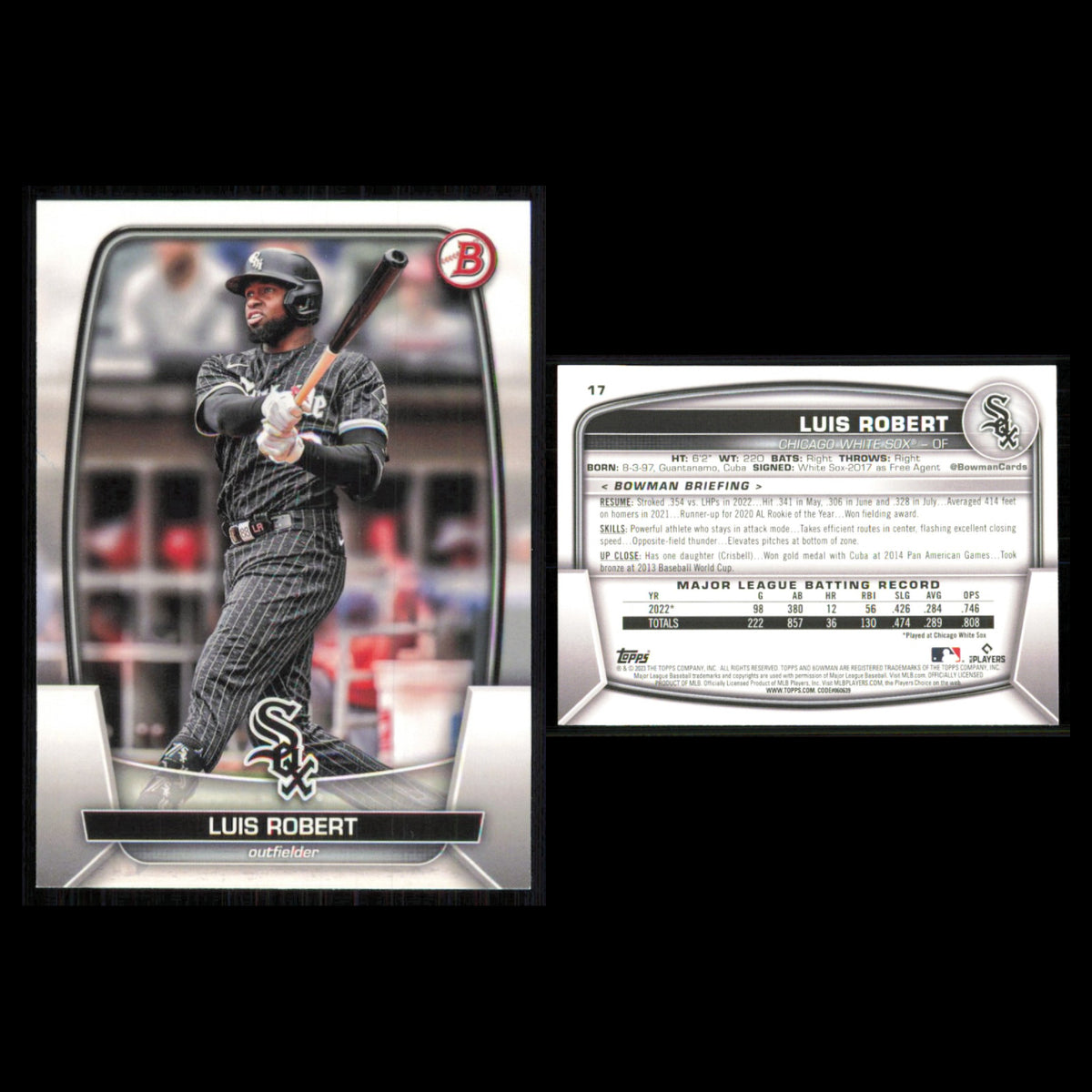 Luis Robert Lot 5 Baseball Cards 2023 Bowman Chicago White Sox Set Collection NM