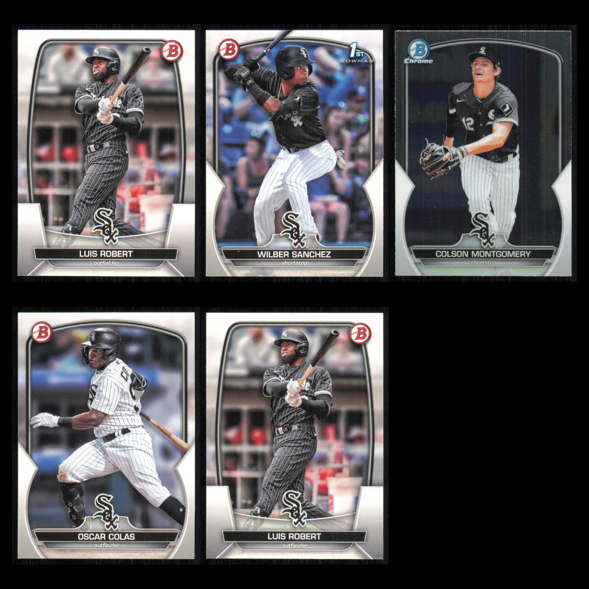 Luis Robert Lot 5 Baseball Cards 2023 Bowman Chicago White Sox Set Collection NM