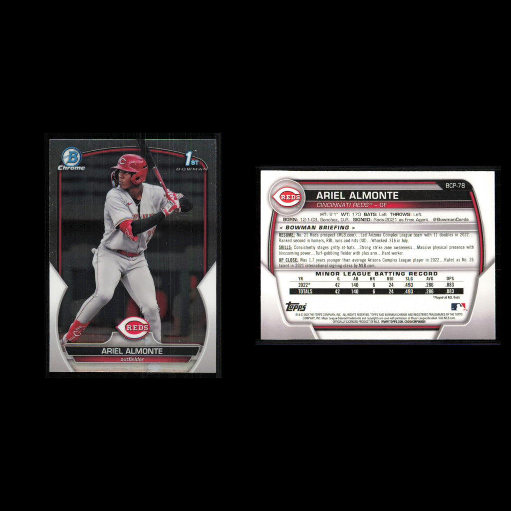 Cincinnati Reds Lot 7 Baseball Cards Bowman Chrome Prospects Ariel Almonte NM