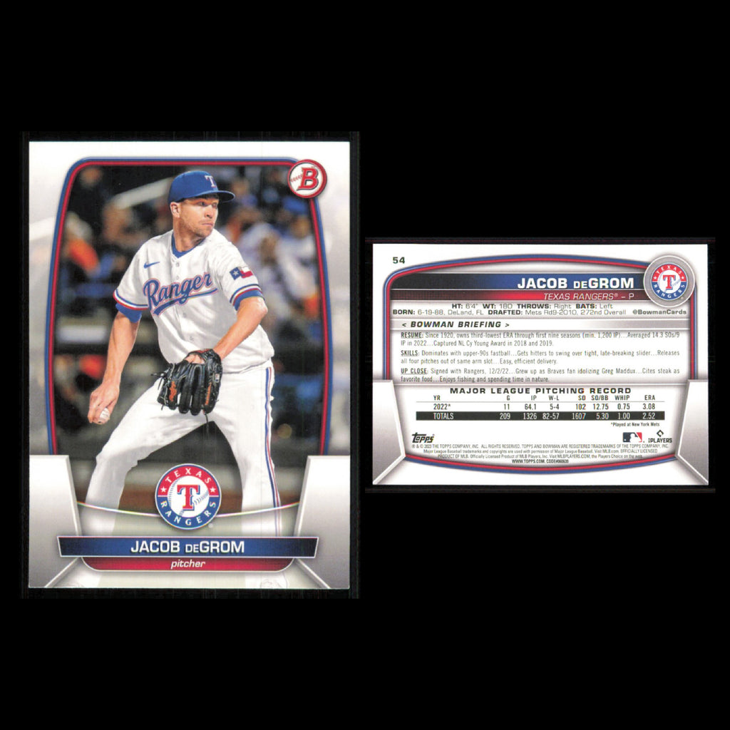 Texas Rangers Lot 10 Baseball Cards Bowman Chrome Prospects Kumar Rocker NM MLB