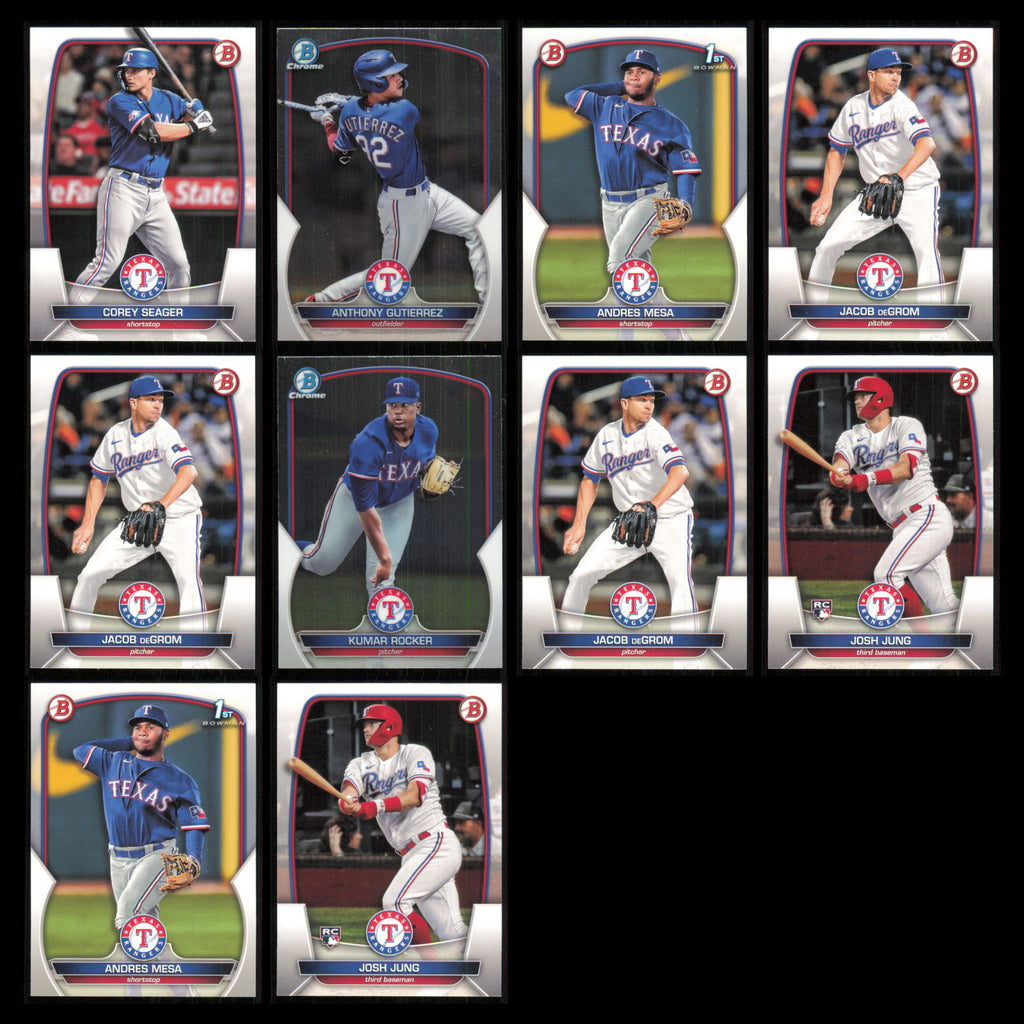 Texas Rangers Lot 10 Baseball Cards Bowman Corey Seager NM Baseball MLB