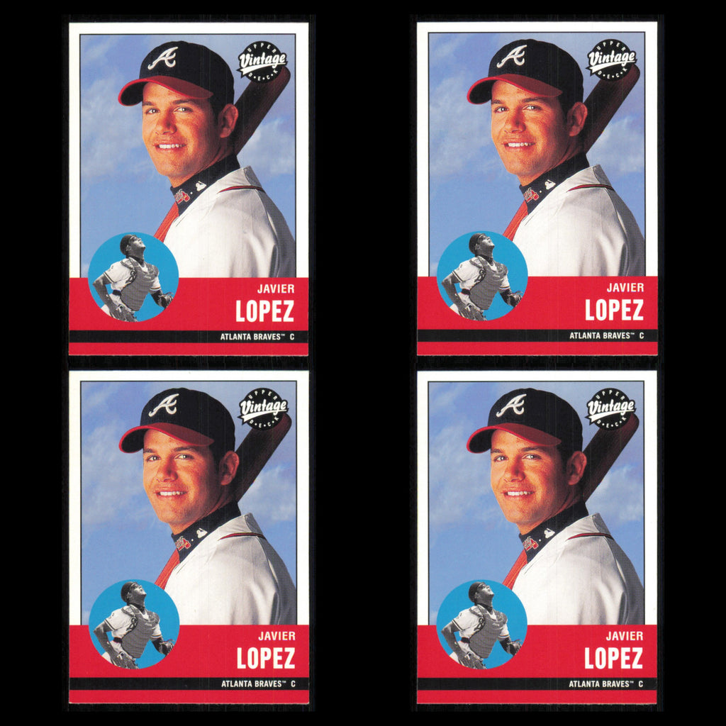 Javy Lopez Lot 4 Baseball Cards 2001 Upper Deck Vintage Atlanta Braves Set MLB