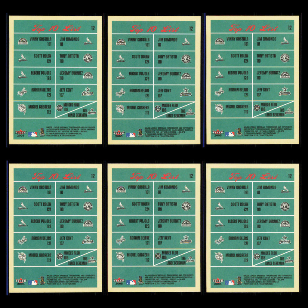 Vinny Castilla/Scott Rolen/Albert Pujols Lot 6 Baseball Cards 2005 Set MLB NM