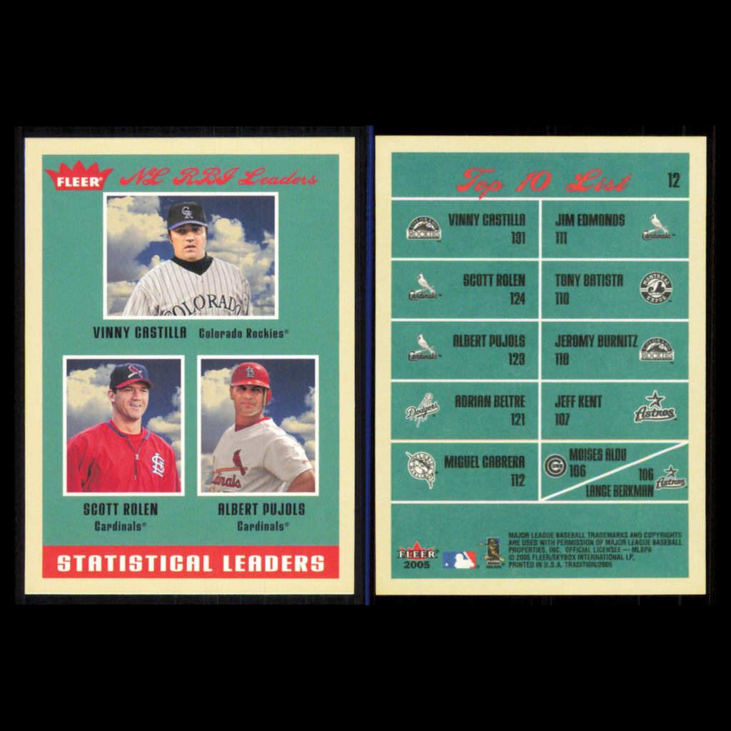 Vinny Castilla/Scott Rolen/Albert Pujols Lot 6 Baseball Cards 2005 Set MLB NM