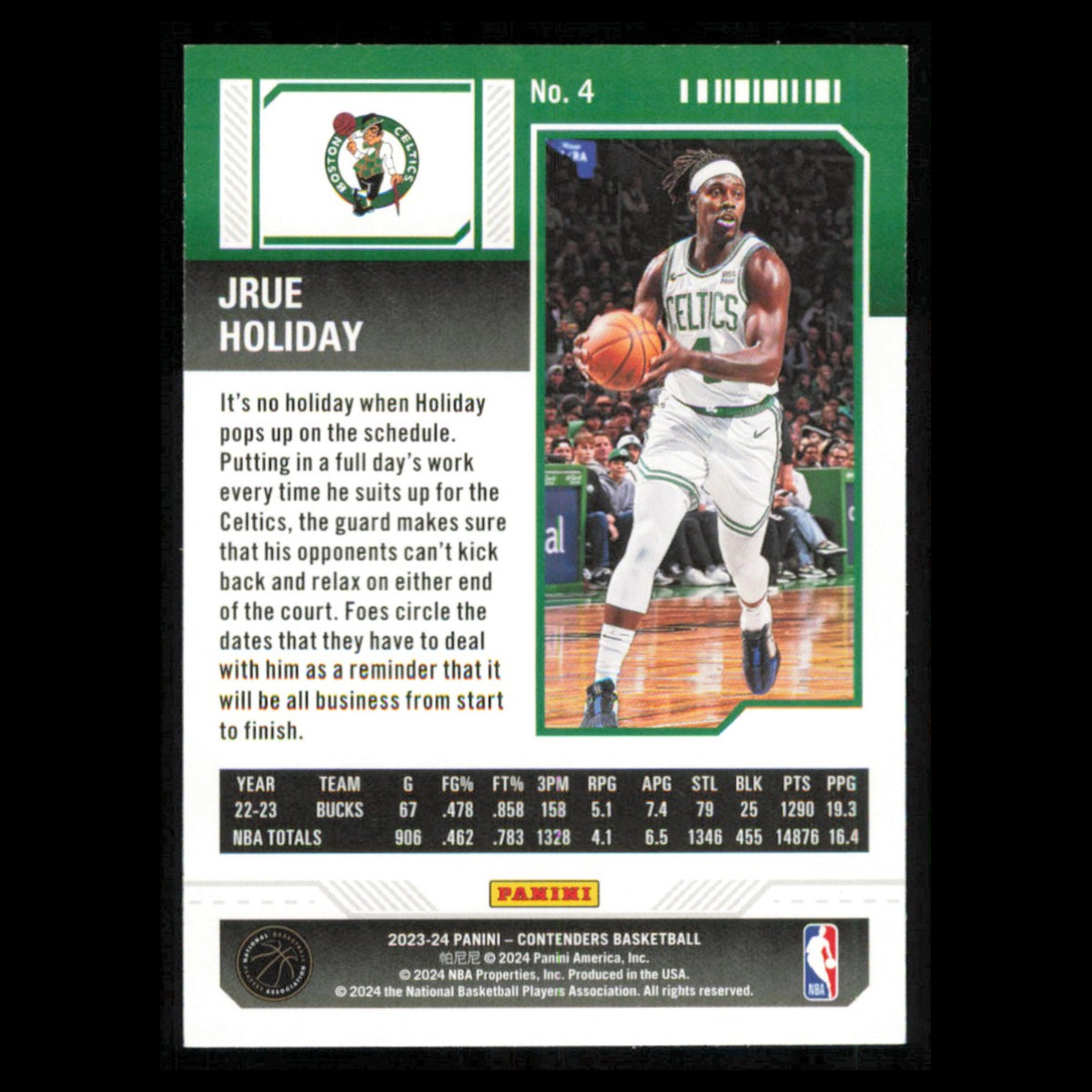 Jrue Holiday #4 2023 Panini Contenders Boston Celtics Basketball Card NBA NM