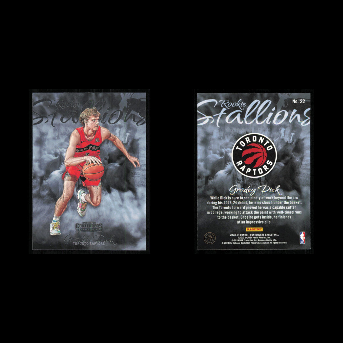 Gradey Dick #22 2023 Panini Contenders Toronto Raptors Basketball Card NBA NM