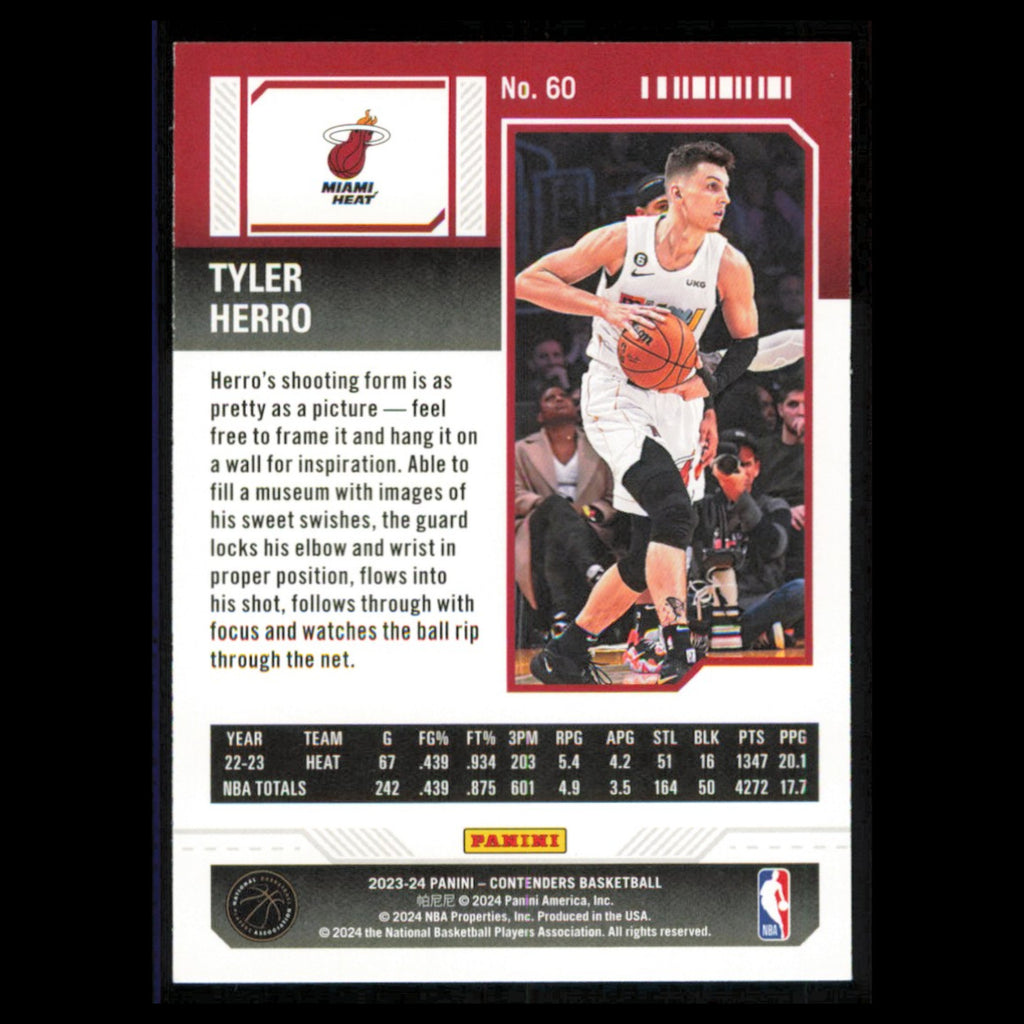 Tyler Herro #60 2023 Panini Contenders Miami Heat Basketball Card NBA NM
