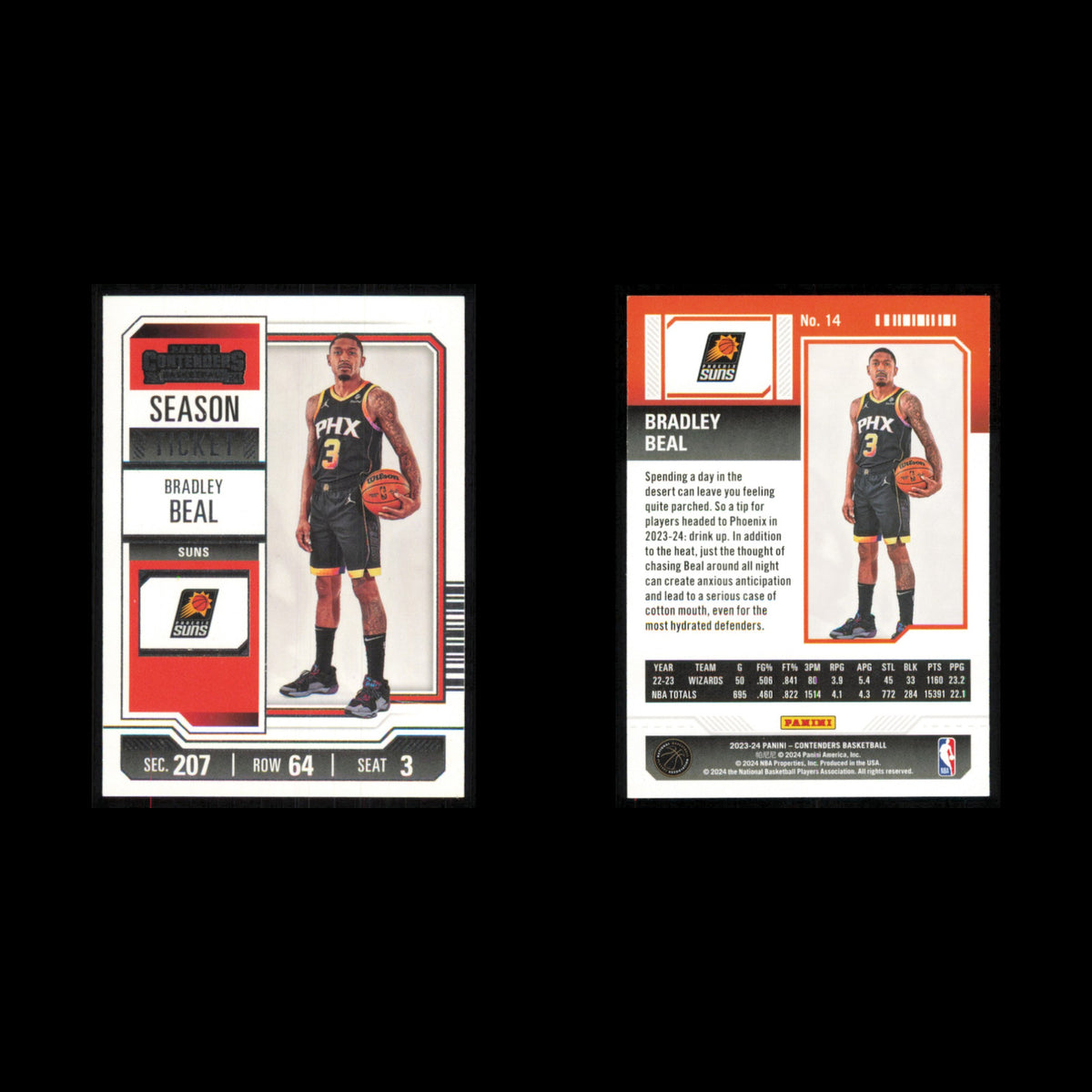 Bradley Beal #14 2023 Panini Contenders Phoenix Suns Basketball Card NBA NM