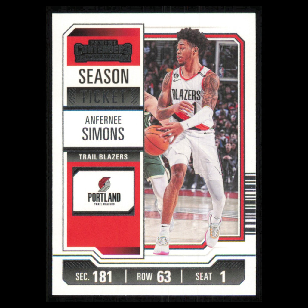 Anfernee Simons #54 2023 Panini Contenders Portland Trail Blazers Basketball NBA