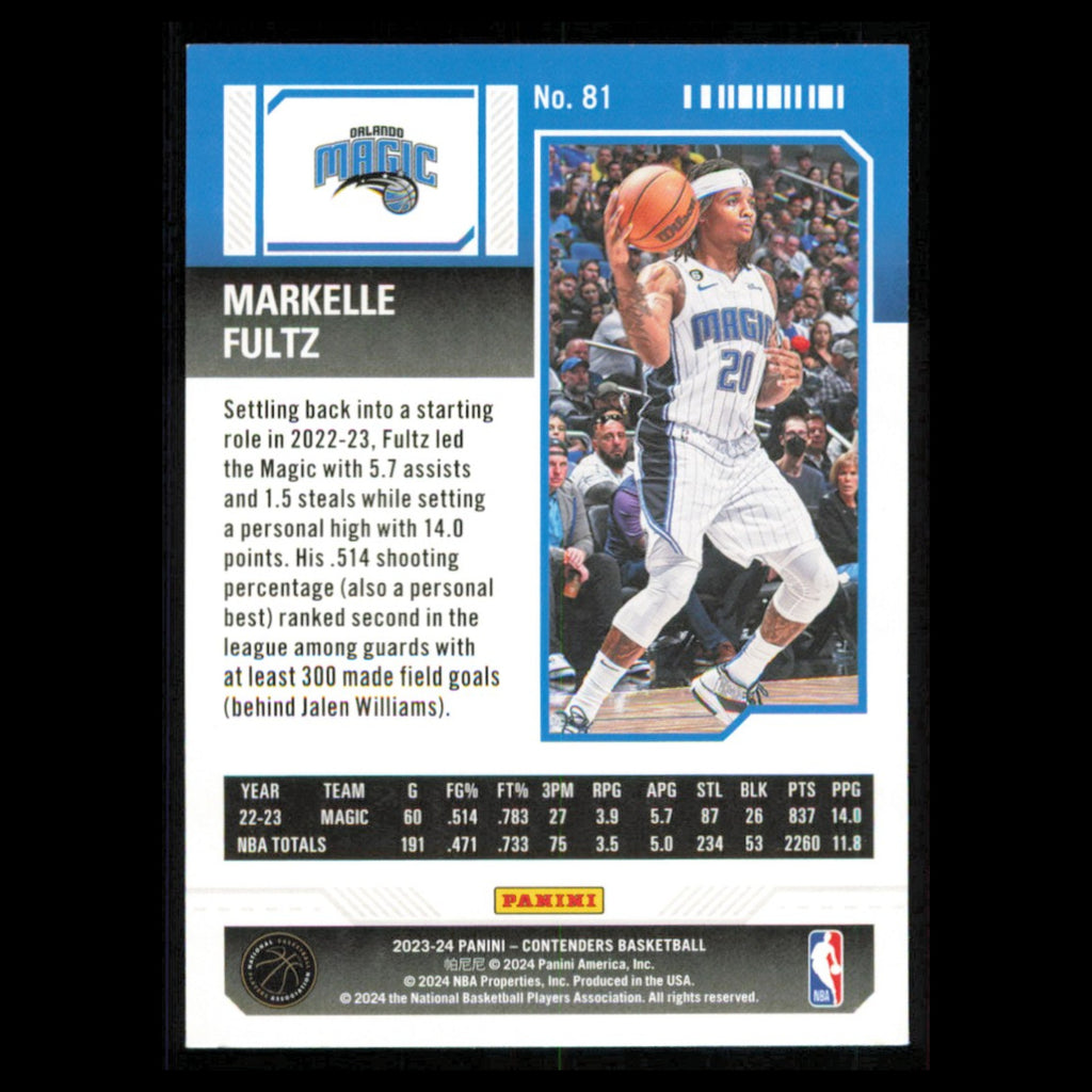 Markelle Fultz #81 2023 Panini Contenders Orlando Magic Basketball Card NBA NM