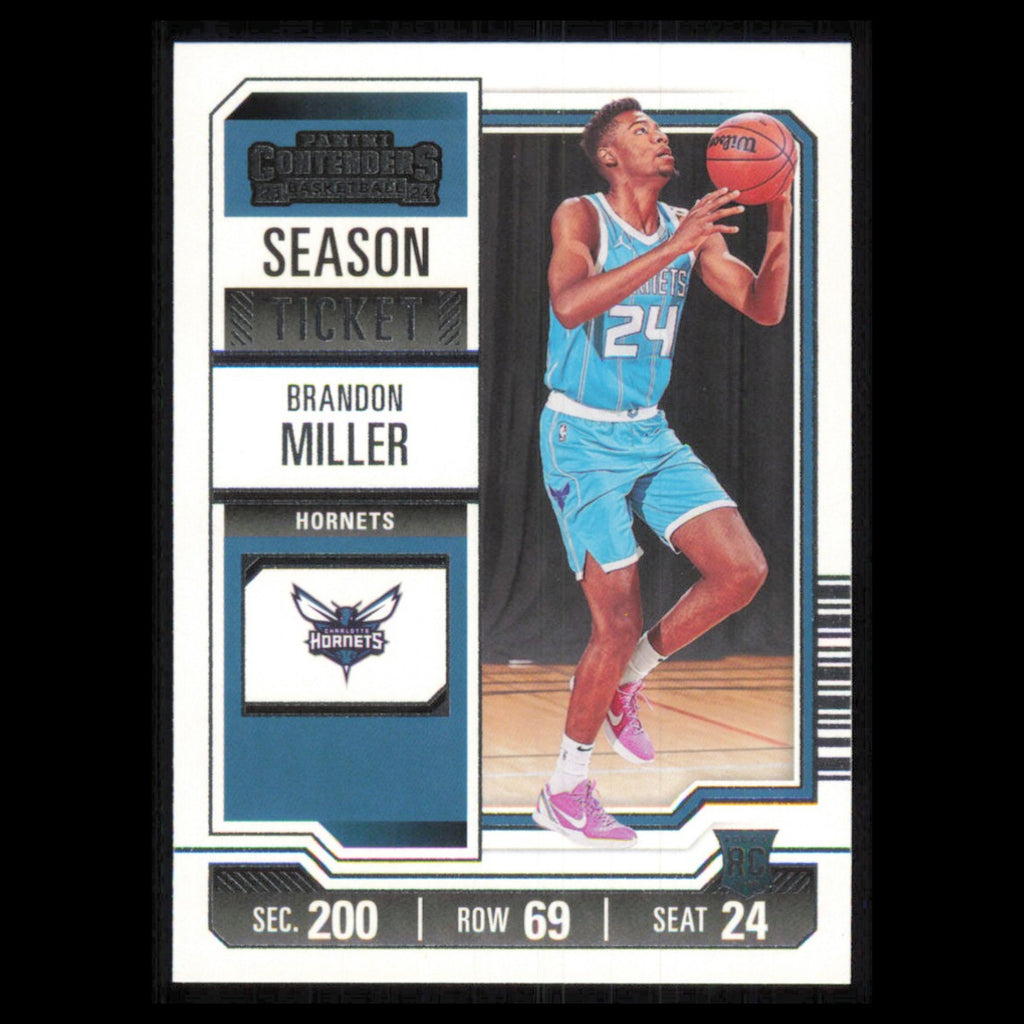 Brandon Miller Rookie #24 2023 Panini Contenders Charlotte Hornets Basketball NM