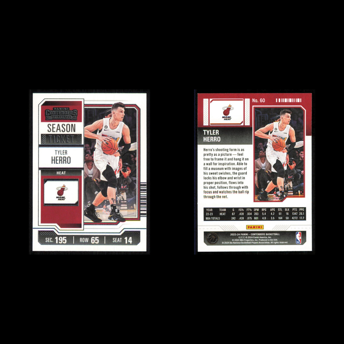 Tyler Herro #60 2023 Panini Contenders Miami Heat Basketball Card NBA NM