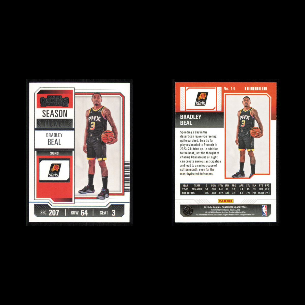 Bradley Beal #14 2023 Panini Contenders Phoenix Suns Basketball Card NBA NM