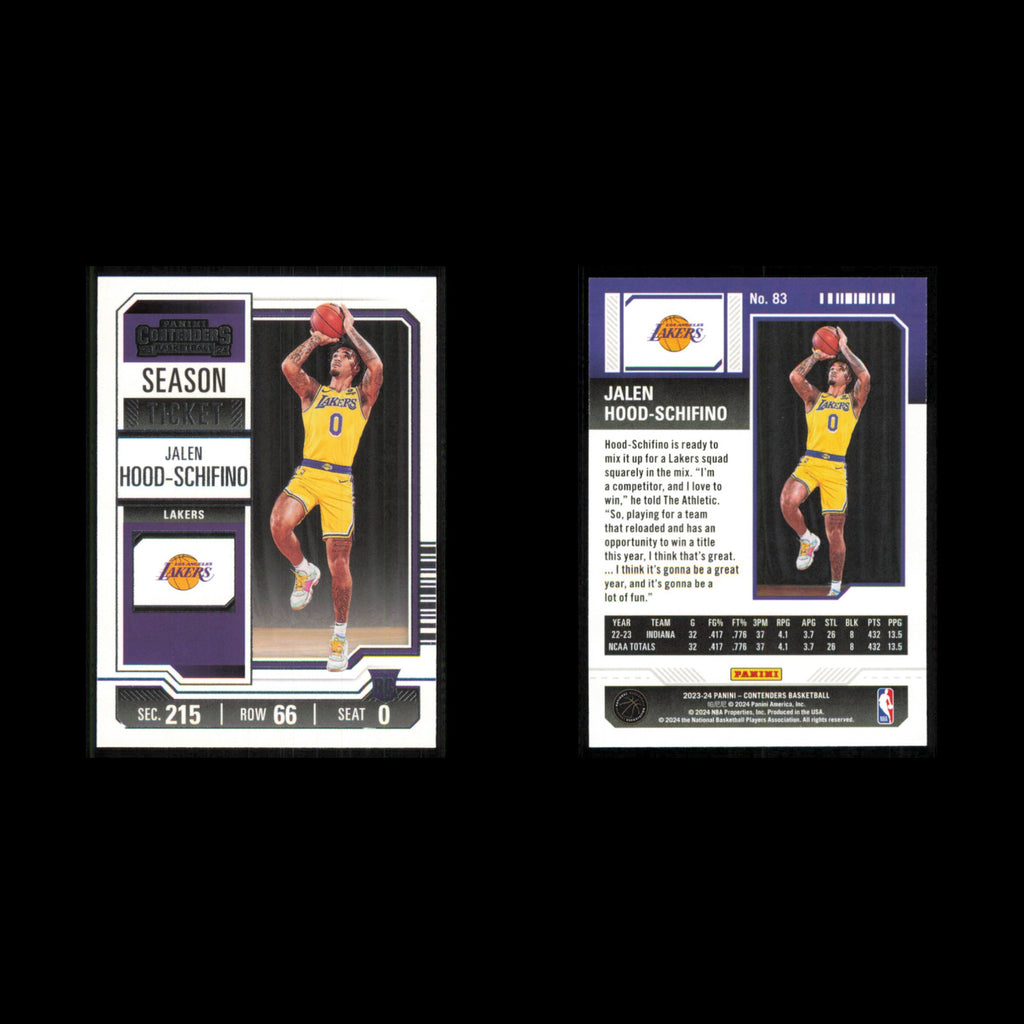 Jalen Hood-Schifino Rookie #83 2023 Panini Contenders Los Angeles Lakers Card NM
