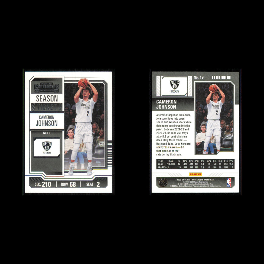Cameron Johnson #19 2023 Panini-Contenders Brooklyn Nets Basketball Card NBA NM