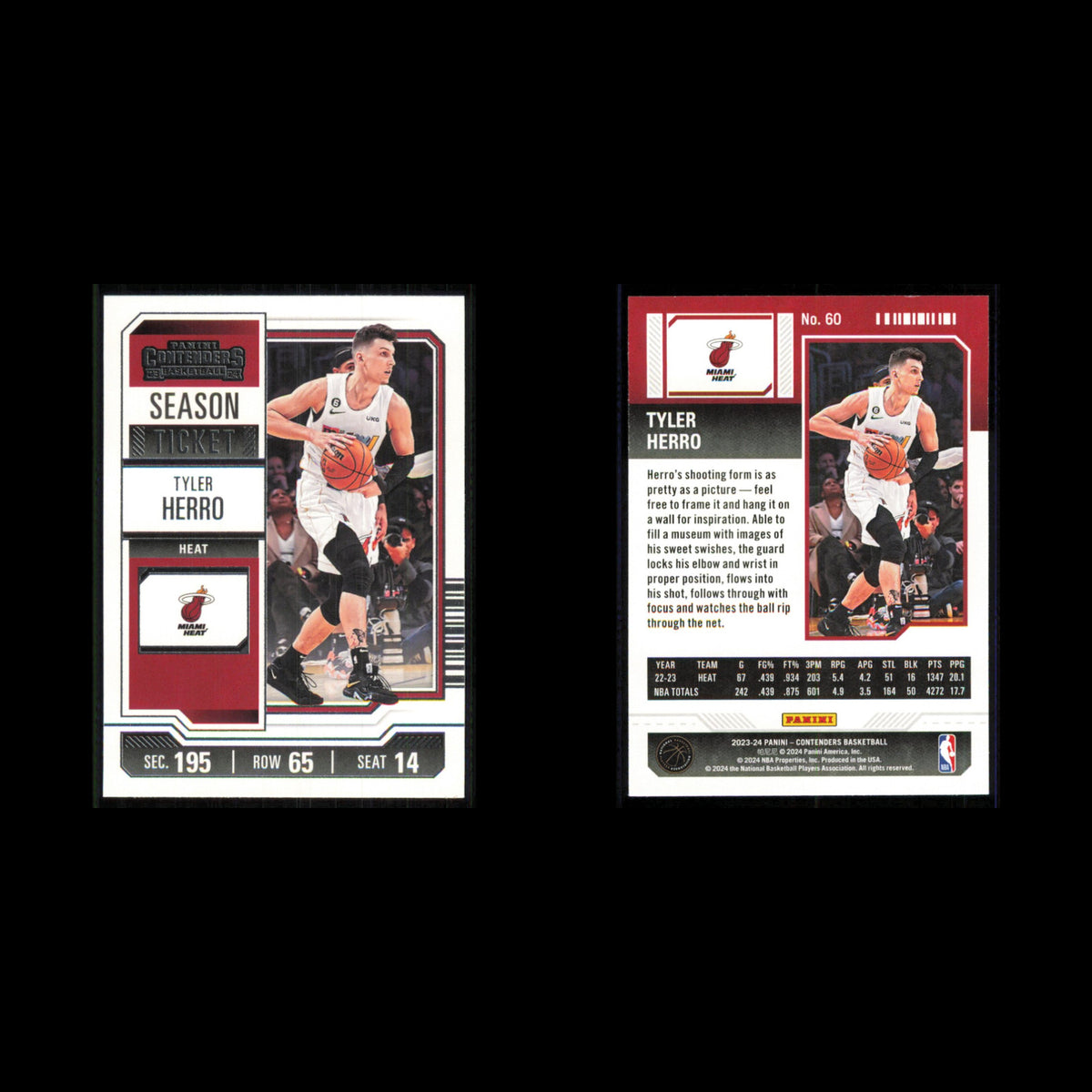 Tyler Herro #60 2023 Panini Contenders Miami Heat Basketball Card NBA NM