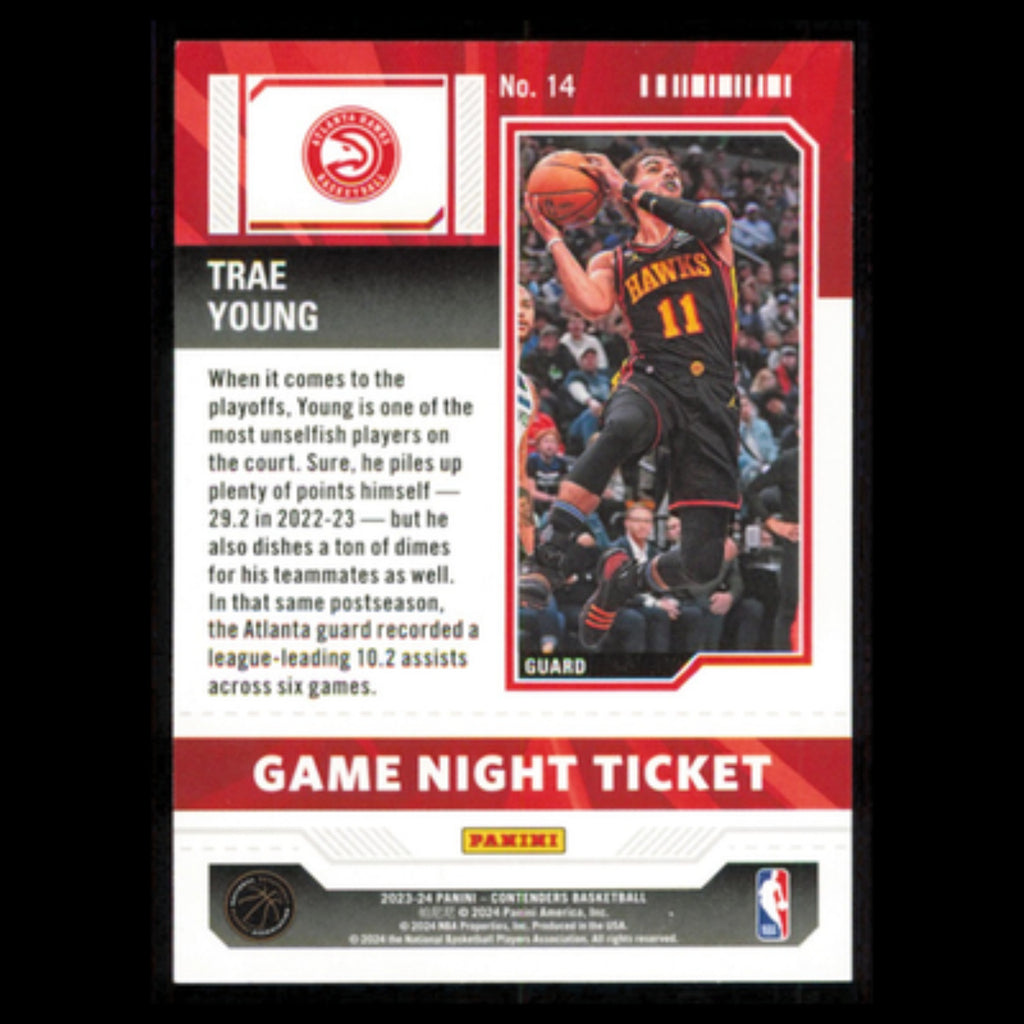 Trae Young #14 2023 Panini-Contenders Atlanta Hawks Basketball Card NBA NM
