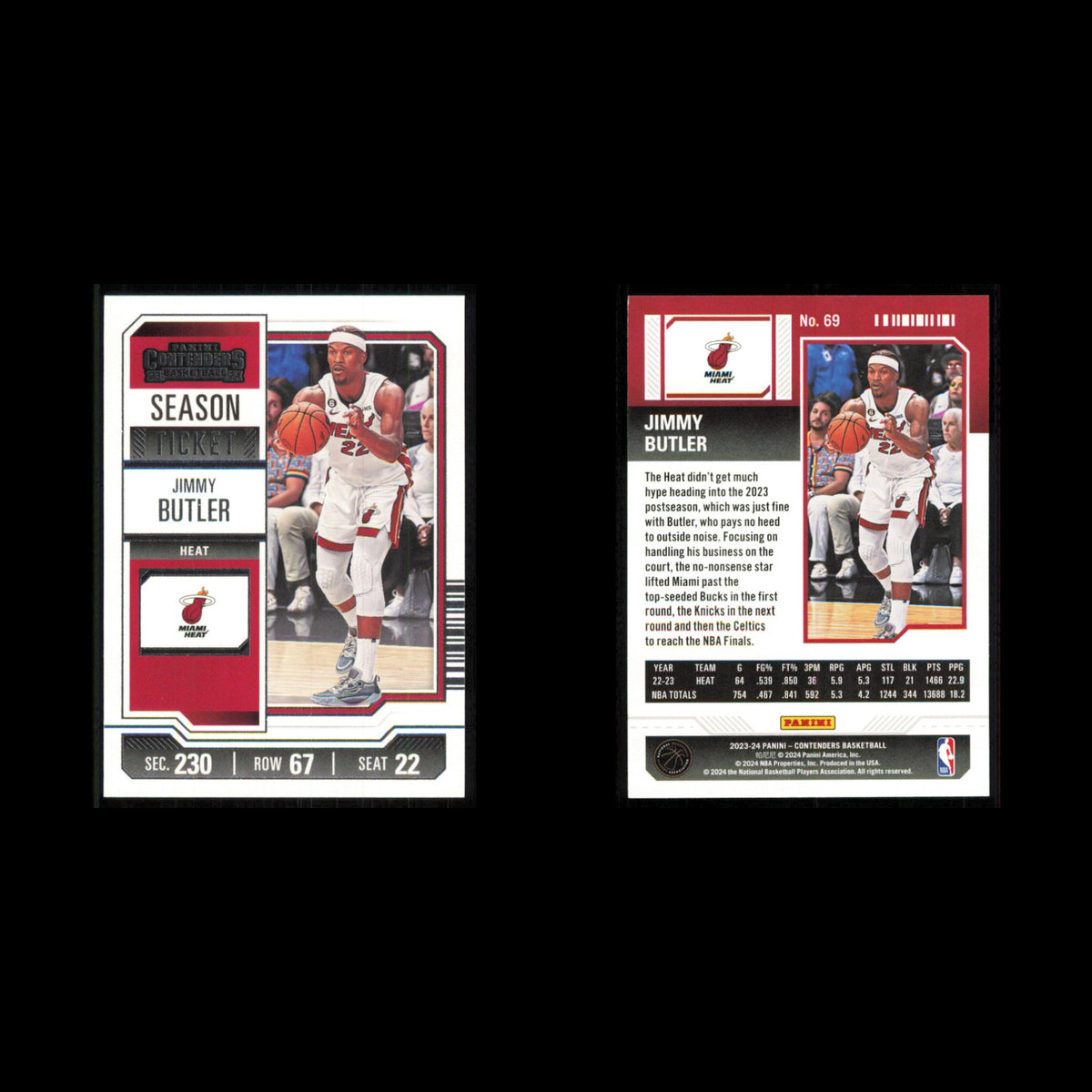Jimmy Butler #69 2023 Panini-Contenders Miami Heat Basketball Card NBA NM