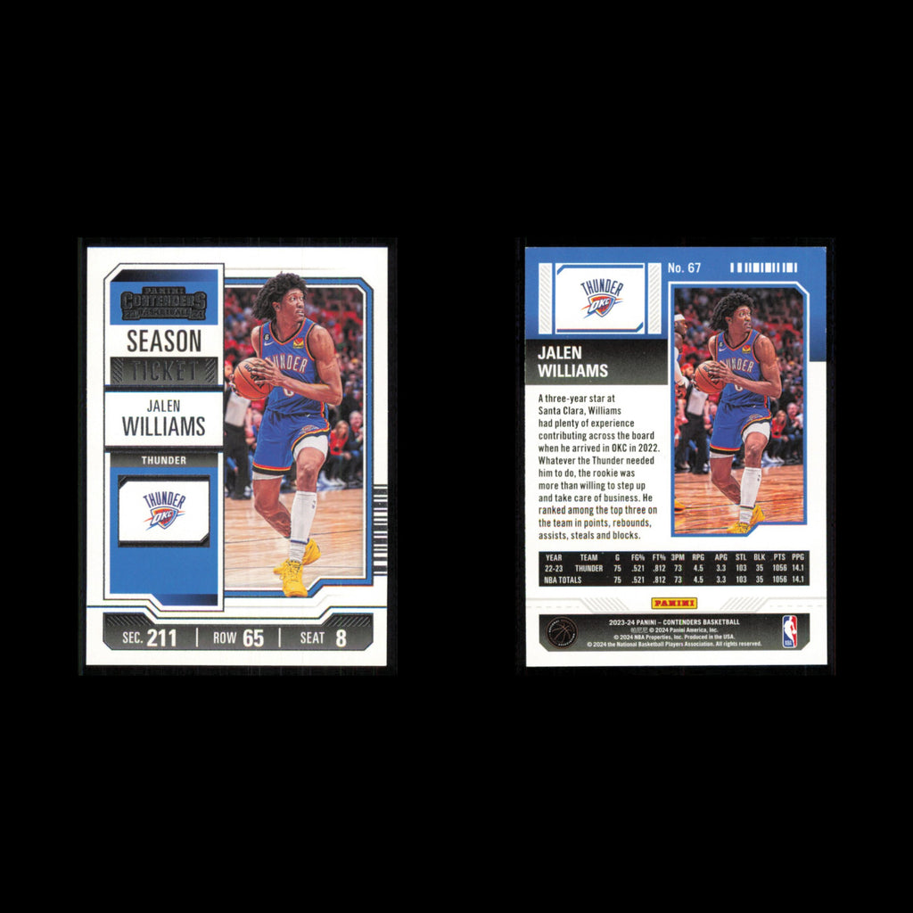 Jalen Williams #67 2023 Panini-Contenders Oklahoma City Thunder Basketball Card