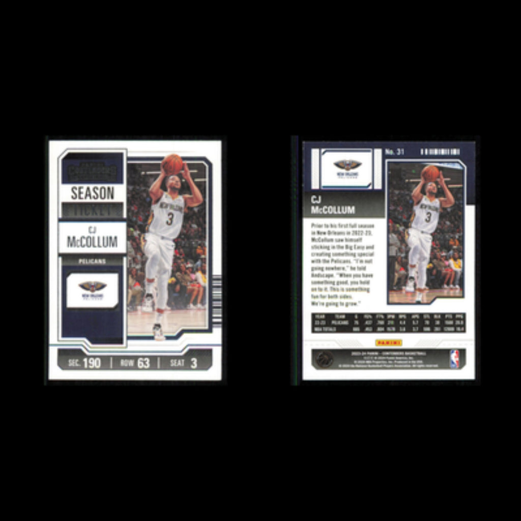 CJ McCollum #31 2023 Panini-Contenders New Orleans Pelicans Basketball Card NBA