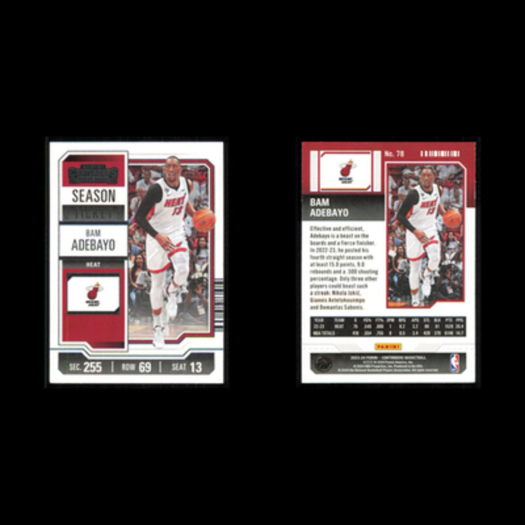 Bam Adebayo #78 2023 Panini Contenders Miami Heat Basketball Card NBA NM
