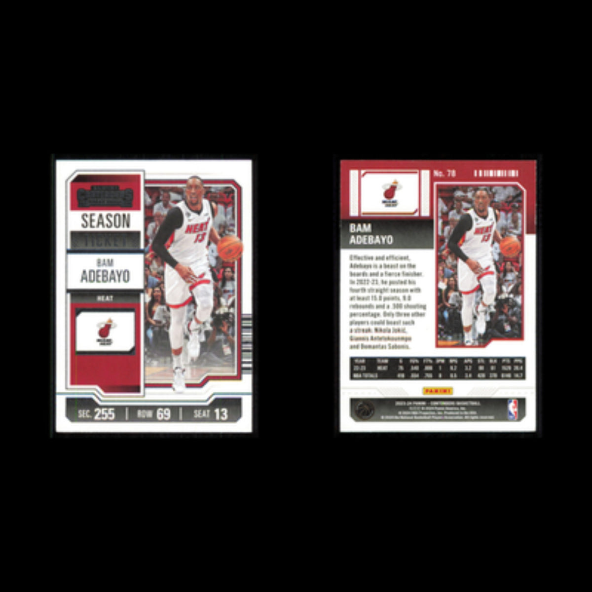 Bam Adebayo #78 2023 Panini Contenders Miami Heat Basketball Card NBA NM