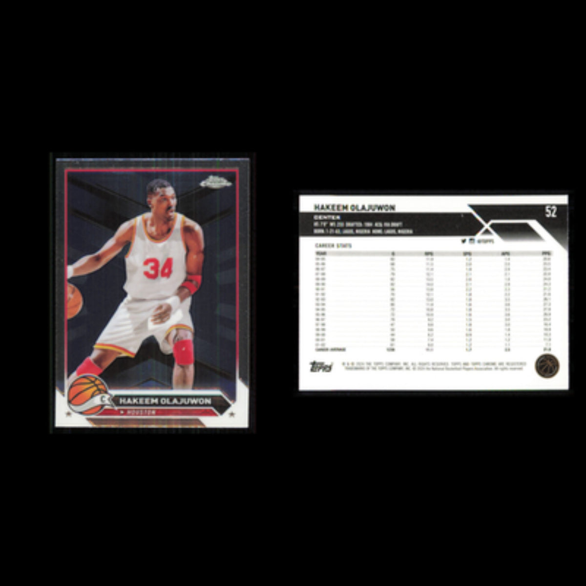 Hakeem Olajuwon #52 2024 Topps Chrome Houston Rockets Basketball Card NBA NM