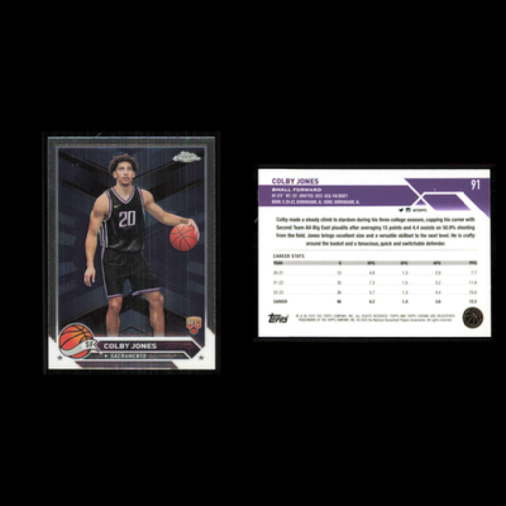 Colby Jones Rookie #91 2024 Topps Chrome Sacramento Kings Basketball Card NBA NM