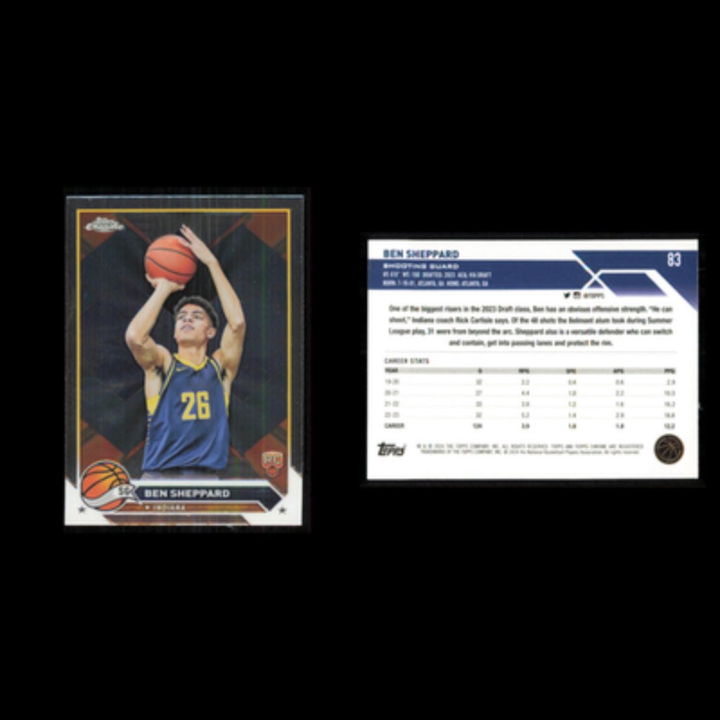 Ben Sheppard Rookie #83 2024 Topps Chrome Indiana Pacers Basketball Card NBA NM